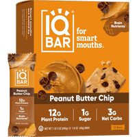 Iqbar Peanut Butter Chip Bars, 12 Ea