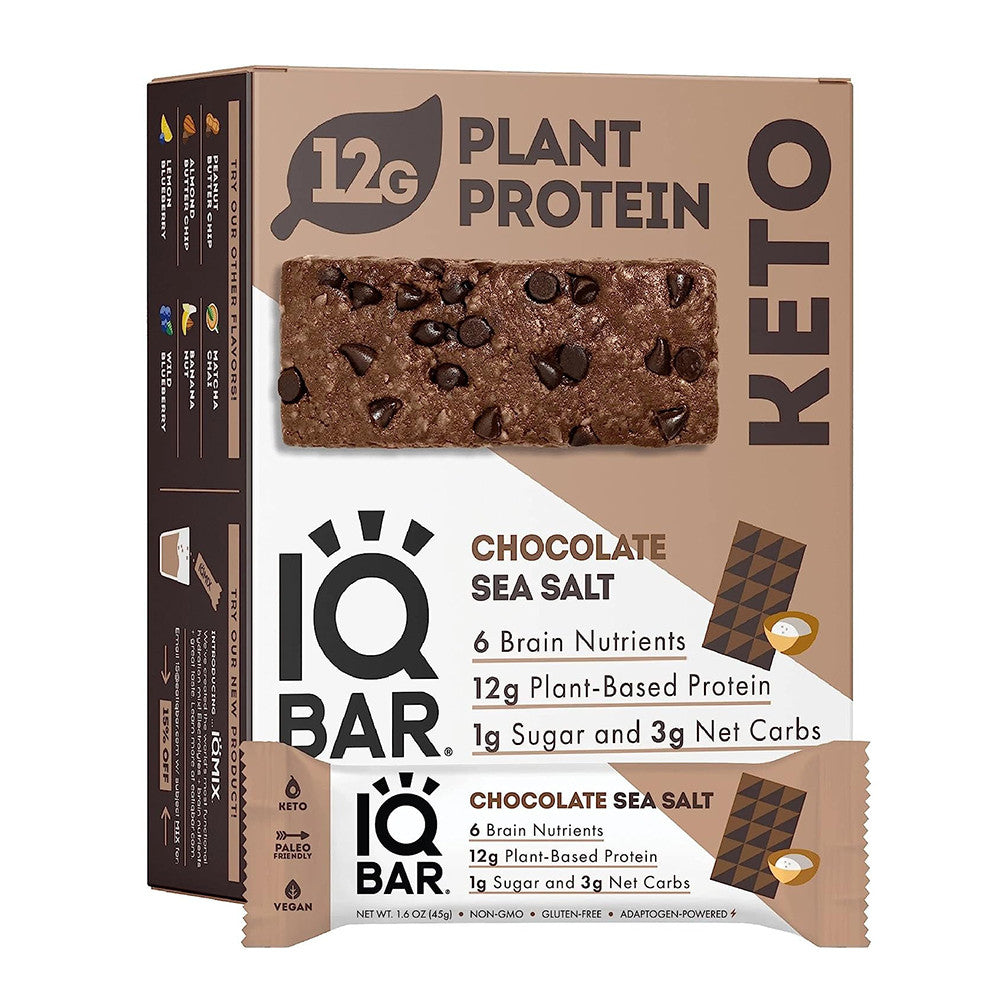 Iqbar Choclate Sea Salt Bars, 12 Ea