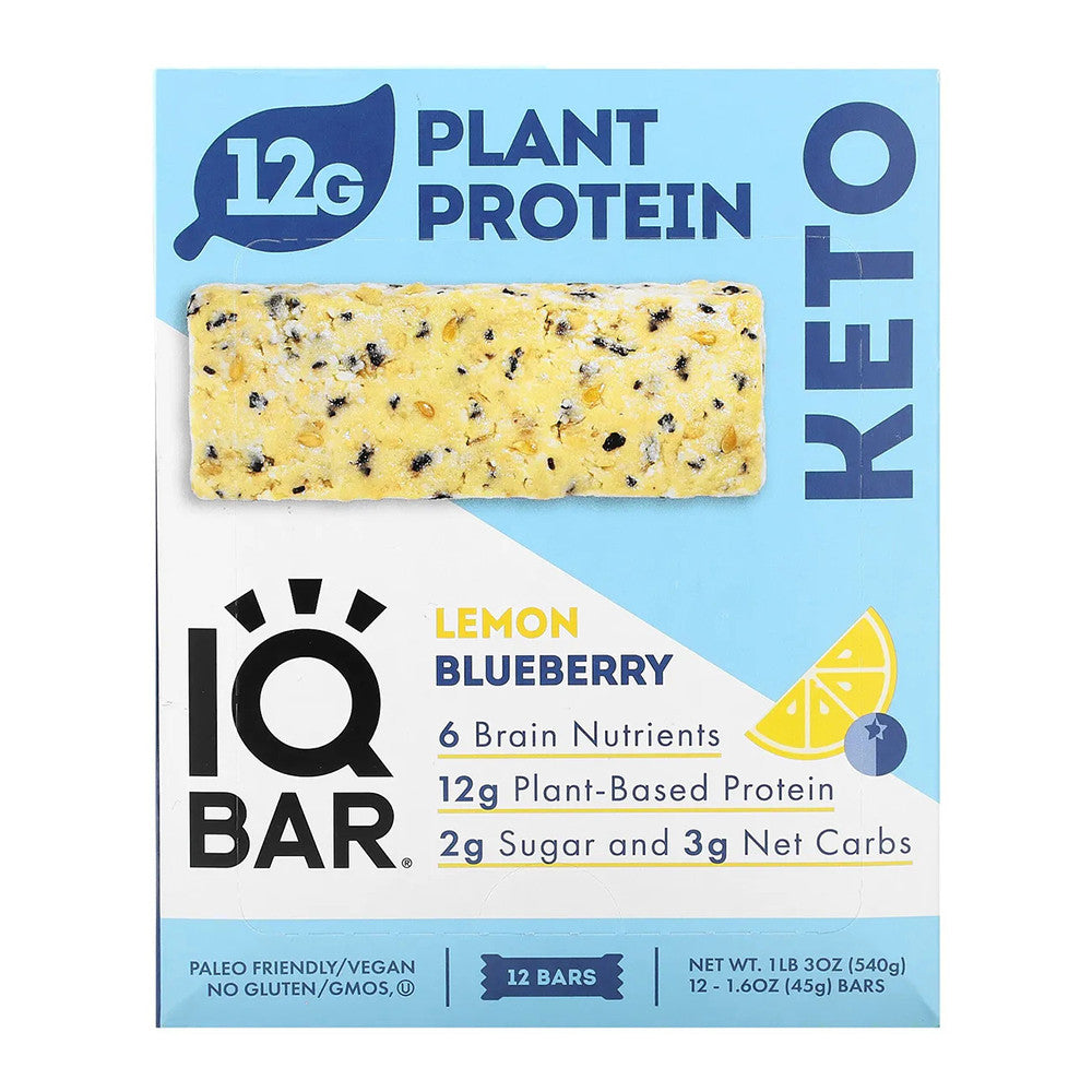 Iqbar Lemon Blueberry Bars, 12 Ea