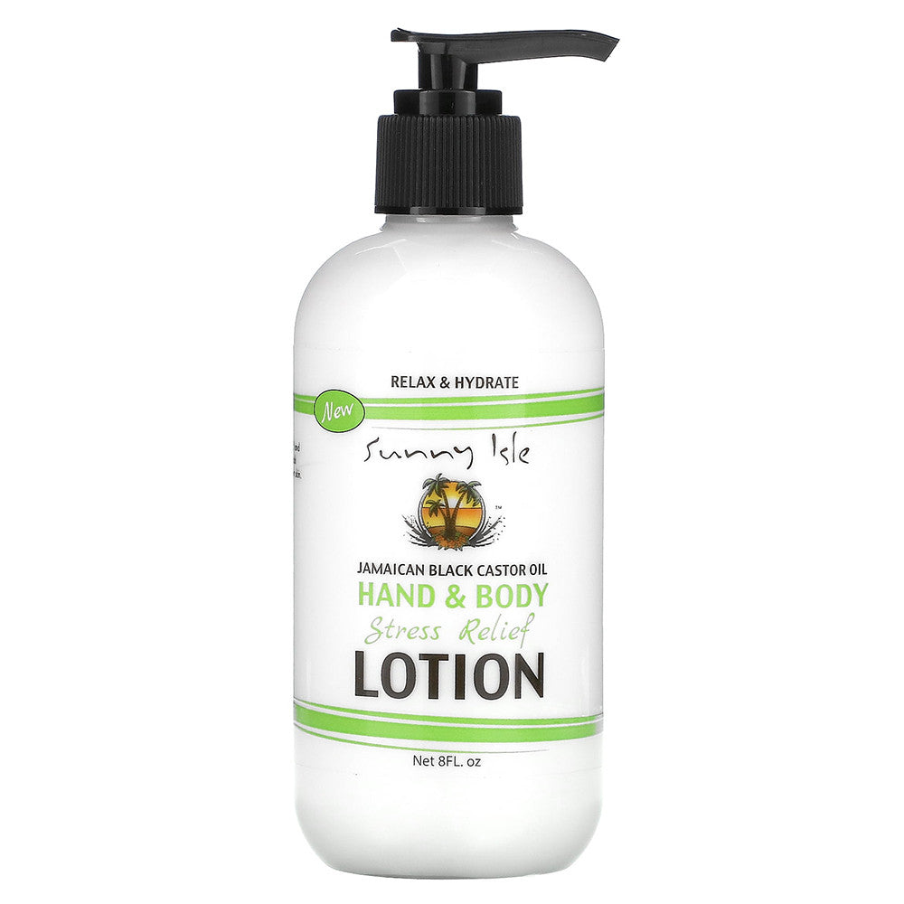 Sunny Isle Jamaican Black Castor Oil Hand and Body Stress Relief Lotion, 8 Oz