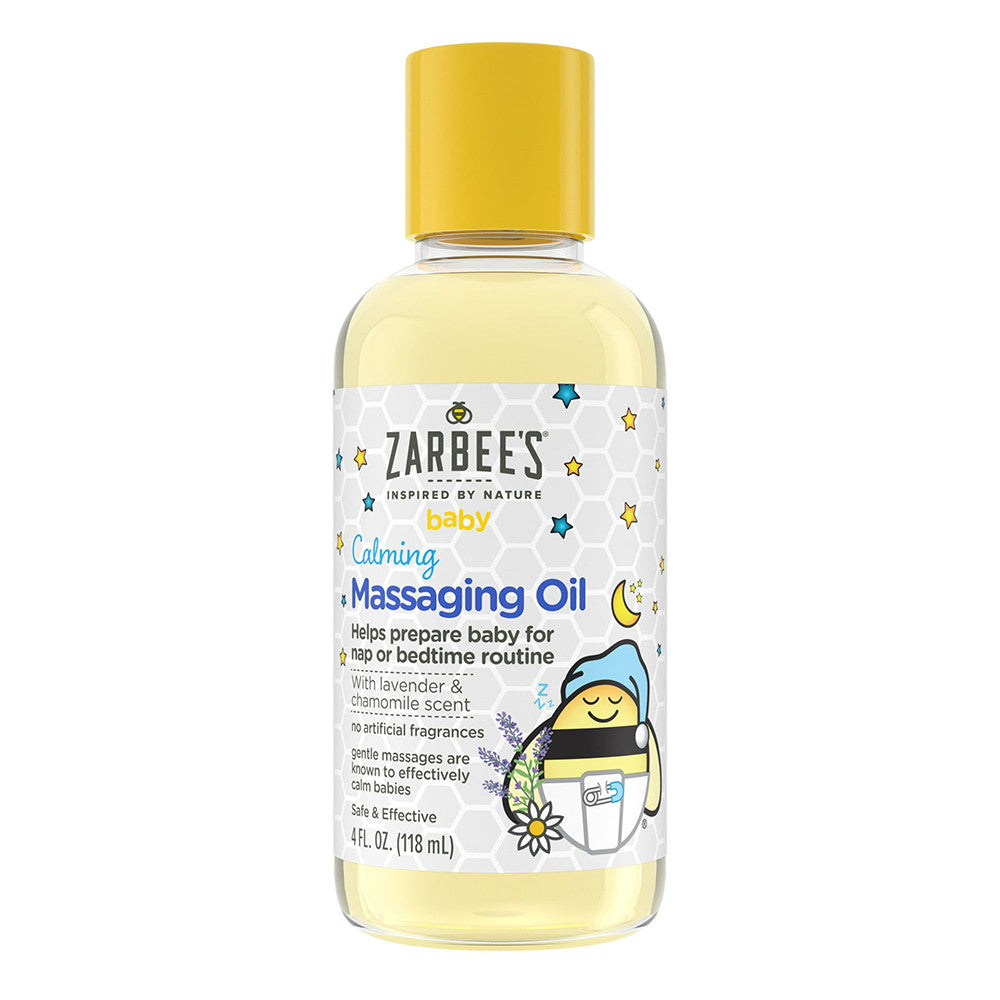 Zarbees Baby Calming Massage Oil for Bedtime Lavender and Chamomile, 4 Oz