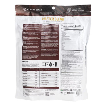 Om Mushroom Superfood Master Blend Plant Based Protein Powder, Creamy Chocolate, 10 Ea