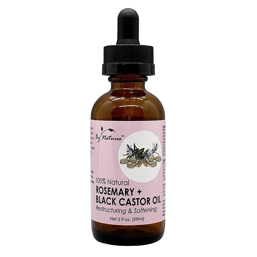 By Natures Black Castor Oil with Rosemary for Hair Growth 2Oz (59ml)