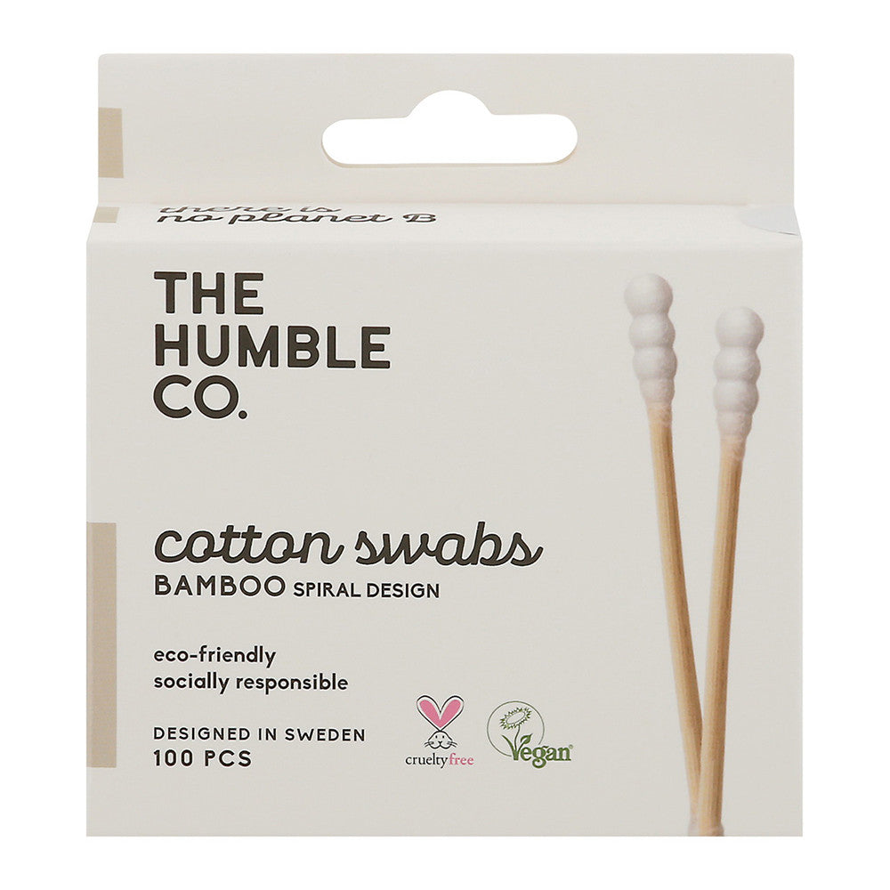 The Humble Co Cotton Swabs White Spiral, 100 Ea