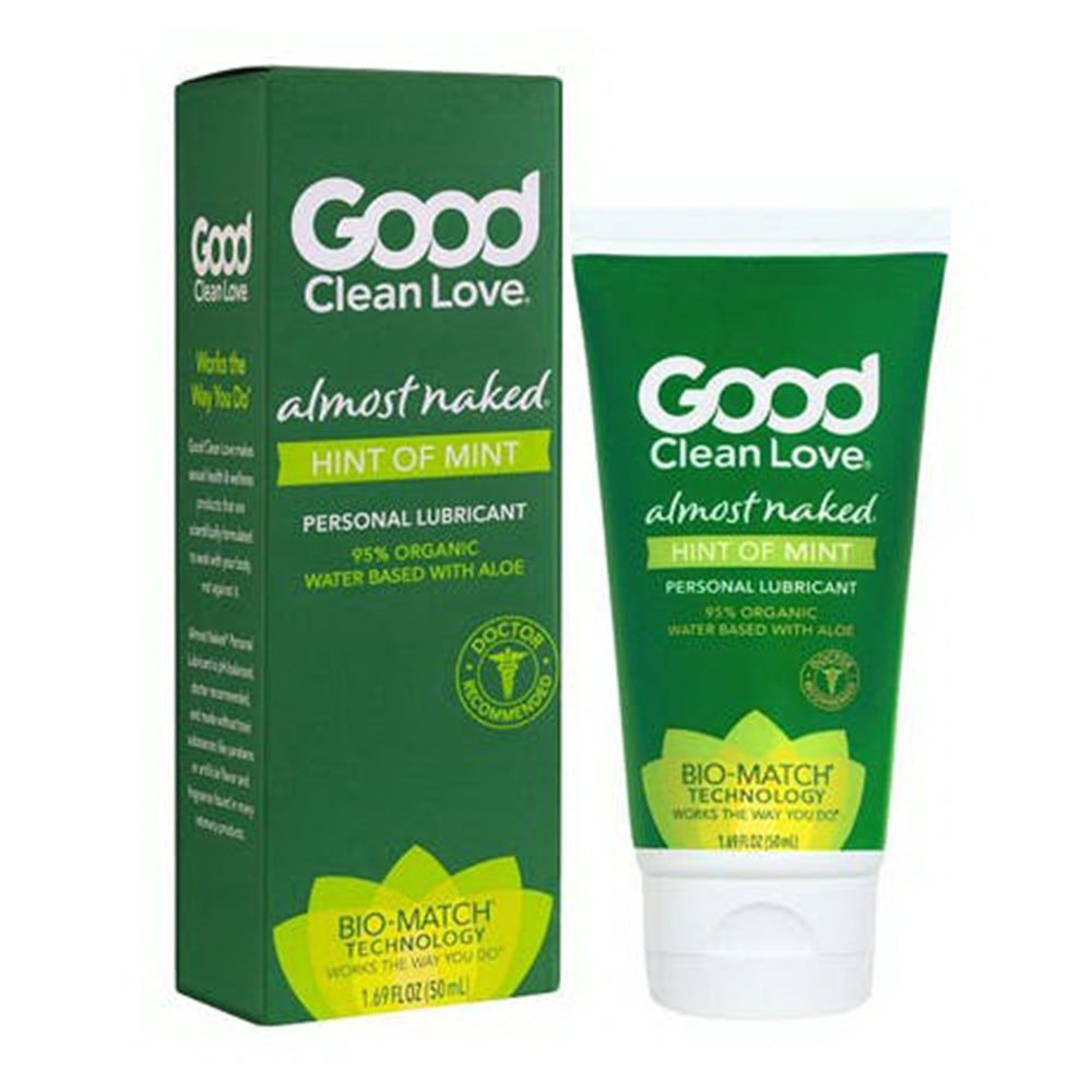 Good Clean Love Almost Naked Hint of Mint Personal Lubricant Organic Water Based with Aloe 1.69Oz (50ml)