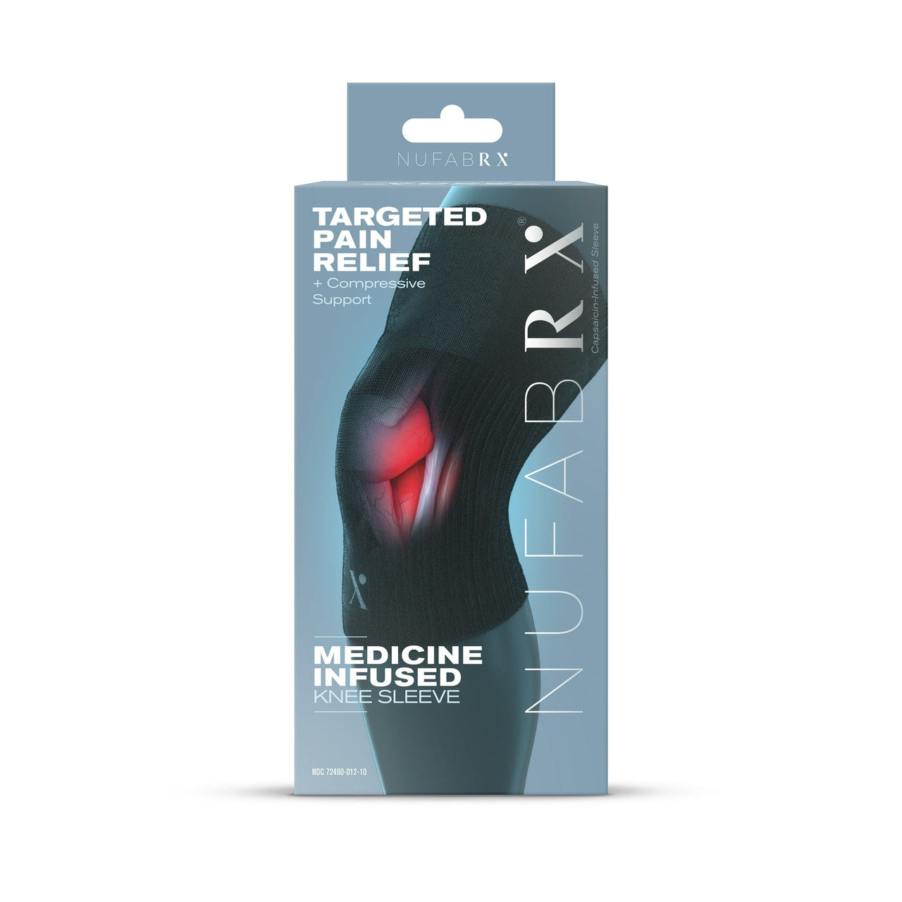 Nufabrx Capsaicin Infused Compression Knee Sleeve, Black, 1 Ea