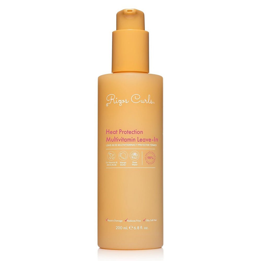 Rizos Curls Heat Protection Multivitamin Leave In Conditioner with Mango Butter 6.8Oz (200ml)