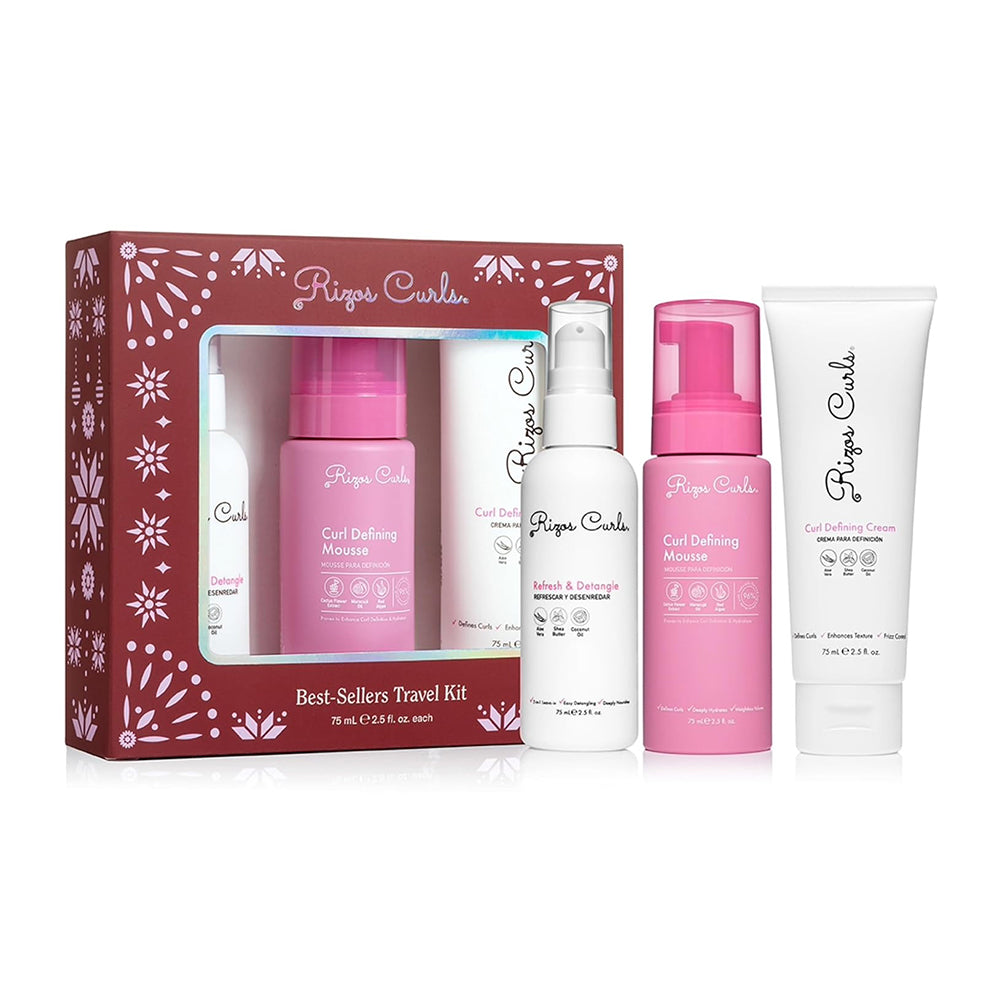 Rizos Curls Best Sellers Travel Kit for Curl Hydration and Definition 2.5Oz (75ml) 3Ea