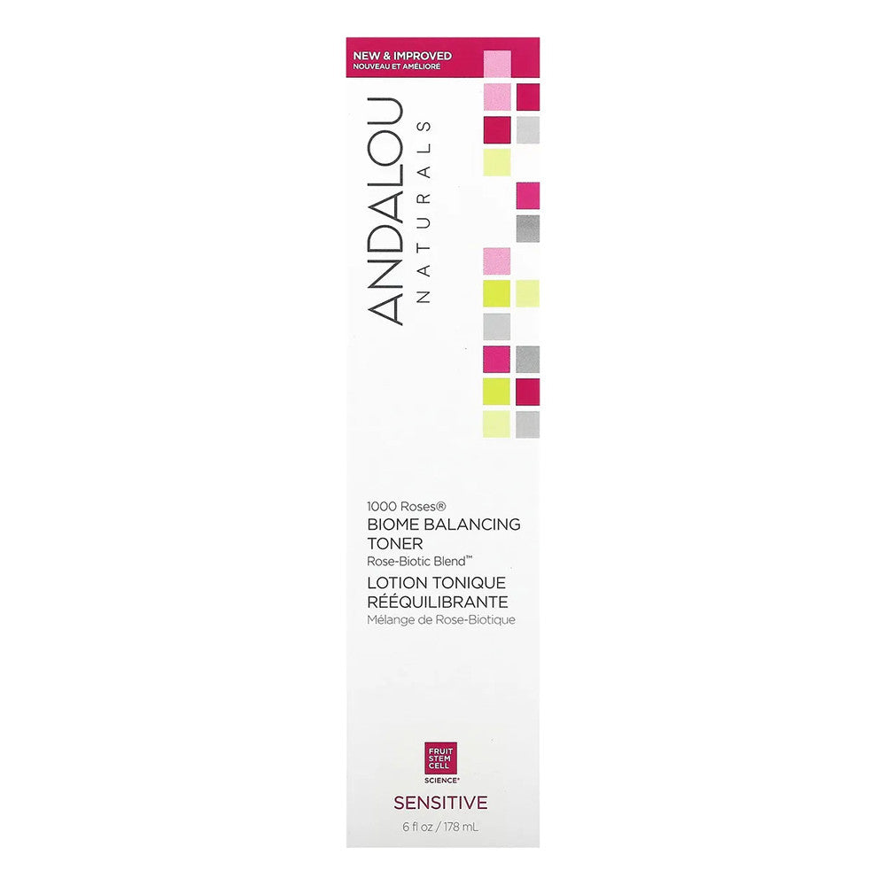 Andalou Naturals 1000 Roses Biome Balancing Toner, Sensitive, 6 Oz