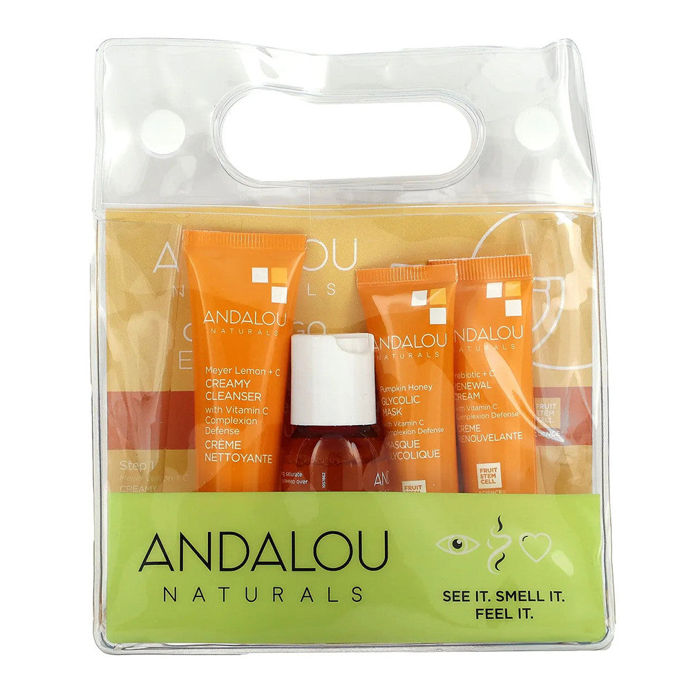 Andalou Naturals To Go Brightening Routine Set, 4 Ea
