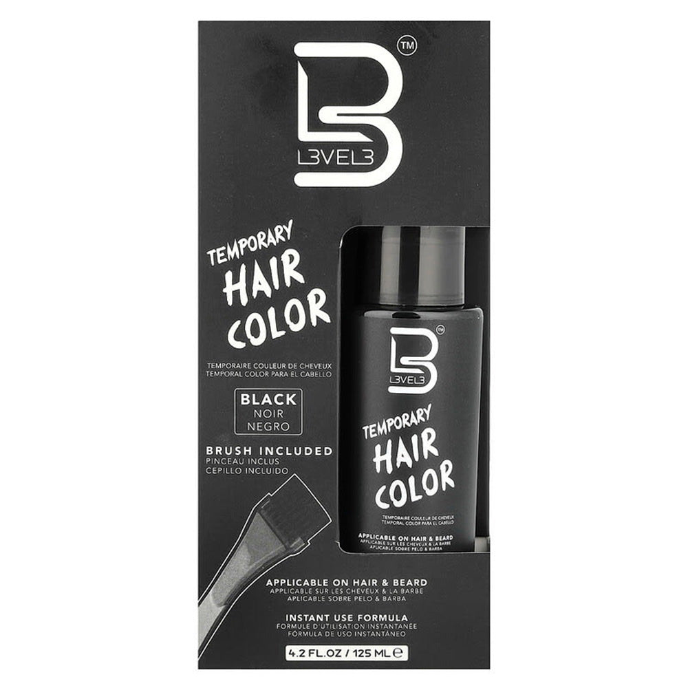 Level 3 Temporary Hair Dye Black Instant Color and Bold Coverage 4.2Oz (125ml)