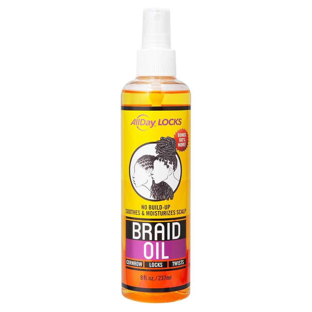 AllDay Locks Braid Oil Long Lasting Mousse No Build Up Soothes for Moisturizes Scalp for Style Hair 8Oz (237ml