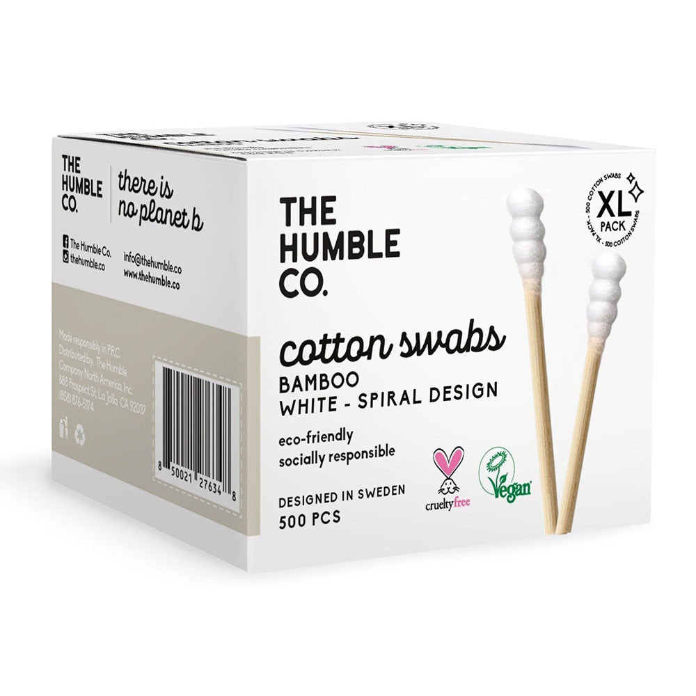 The Humble Co Cotton Swabs White Spiral, 500 Ea