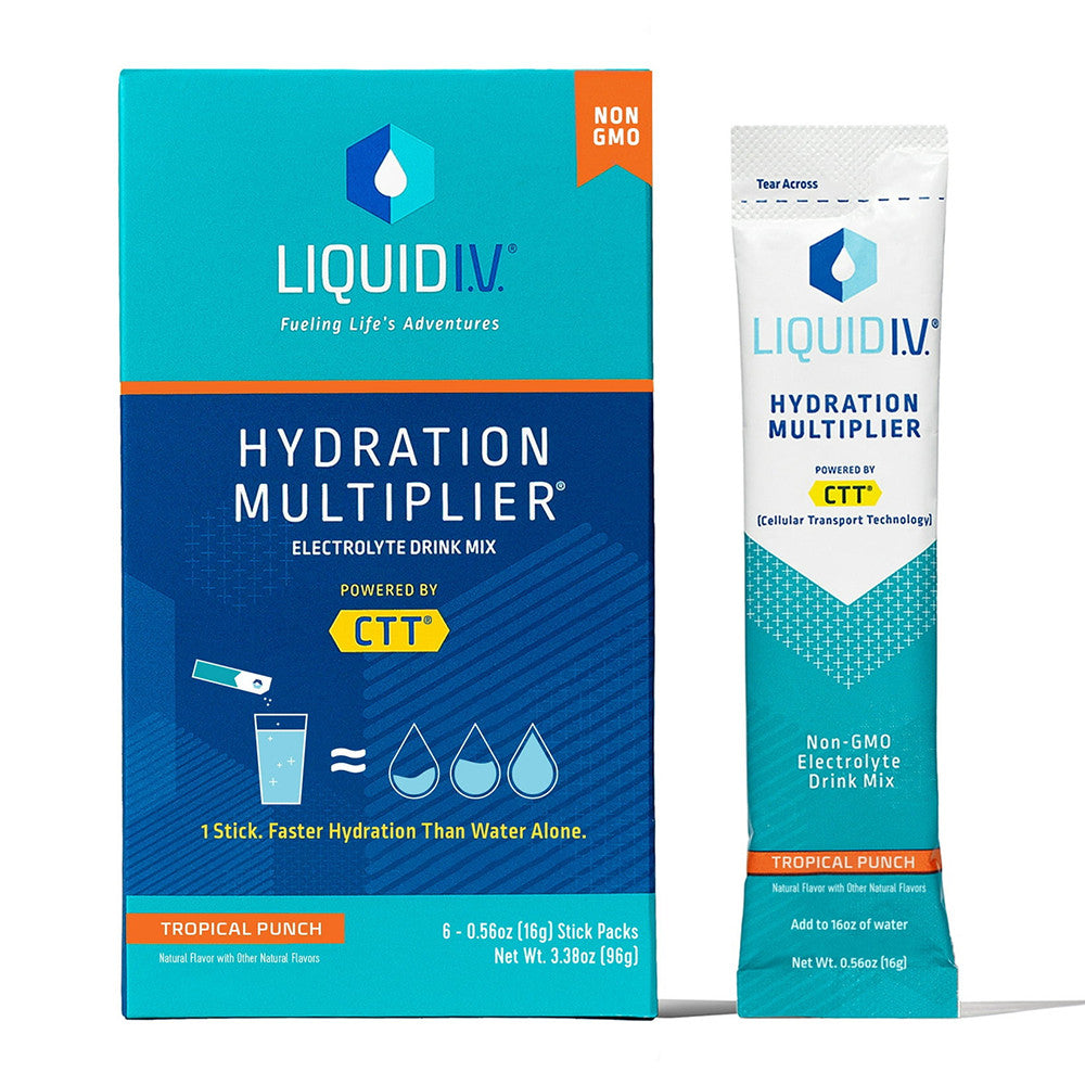 Liquid I.V. Hydration Multiplier Electrolyte Powder Packet Drink Mix, Tropical Punch Flavor, 0.56 Oz