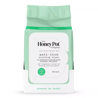 The Honey Pot Company Feminine Anti Itch Soothing Wipes with 1% Pramoxine Hydrochloride, 30 Ea
