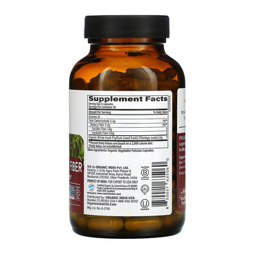 Organic India Psyllium Fiber Supplement, Supports Digestive Health, Veg Capsule, 180 Ea