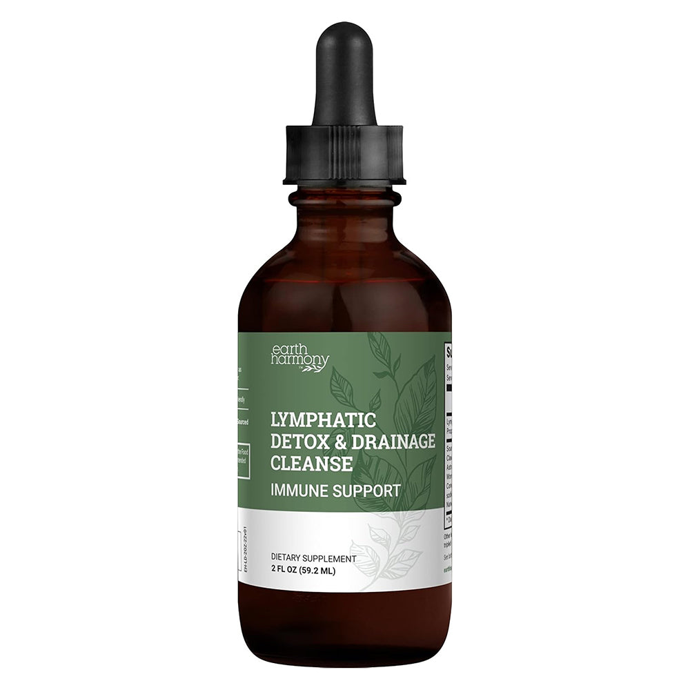 Earth Harmony Lymphatic Detox and Drainage Cleanse Drops for Fluid Balance 2Oz (59.2ml)