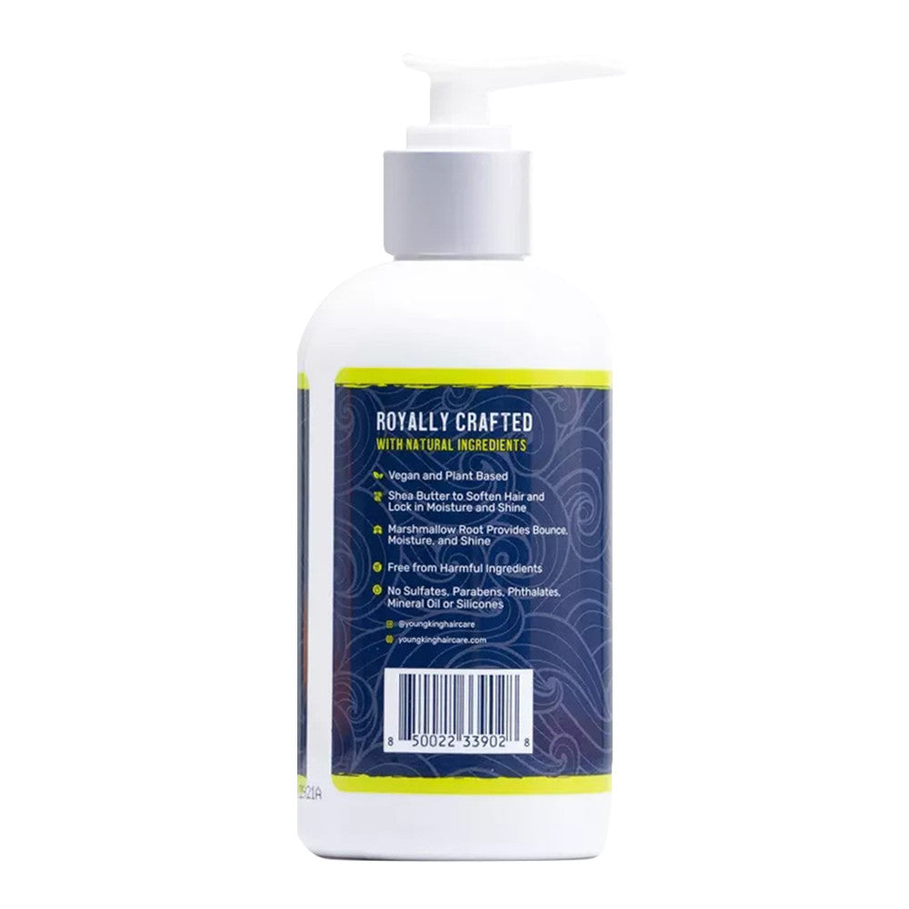 Young King Curling Cream, Softens Curly Hair, Shea Butter and Marshmallow Root, 8 Oz