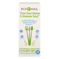 Eco soul Plant Based and Compostable Cutlery Set, 24 Ea