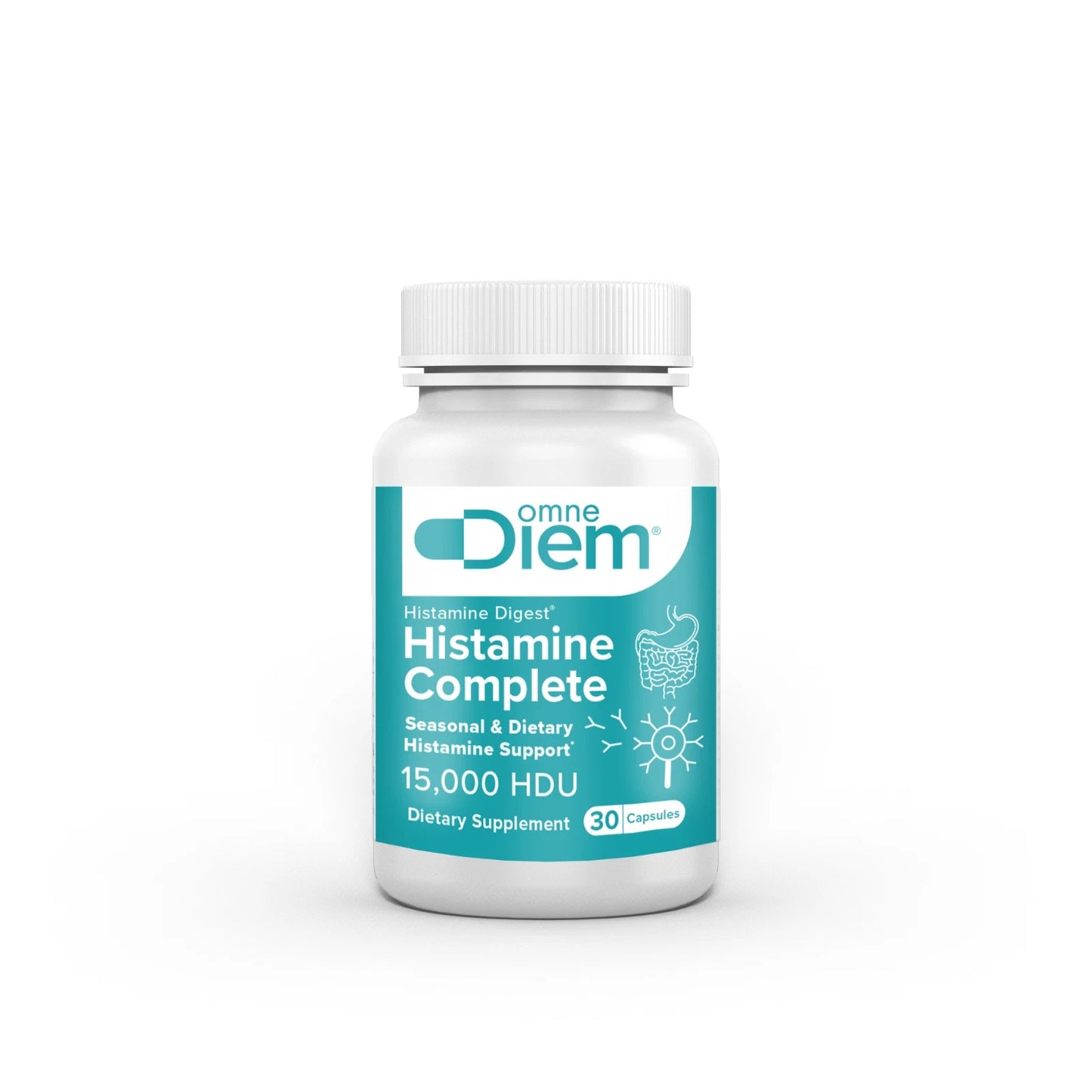 OmneDiem Histamine Digest Seasonal and Dietary Histamine Support 15000 HDU Capsules 30Ea