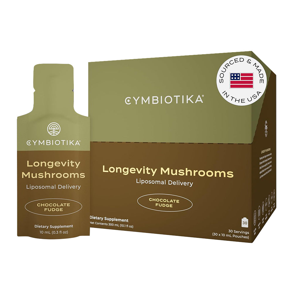 Cymbiotika Longevity Mushrooms Lipsomal Delivery Chocolate Fudge 10.1Oz (300ml)