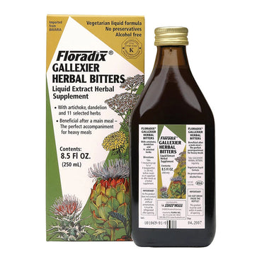 Floradix Gallexier Herbal Bitters, Liquid Vegetarian Supplement for Digestive Support, 8.5 Oz