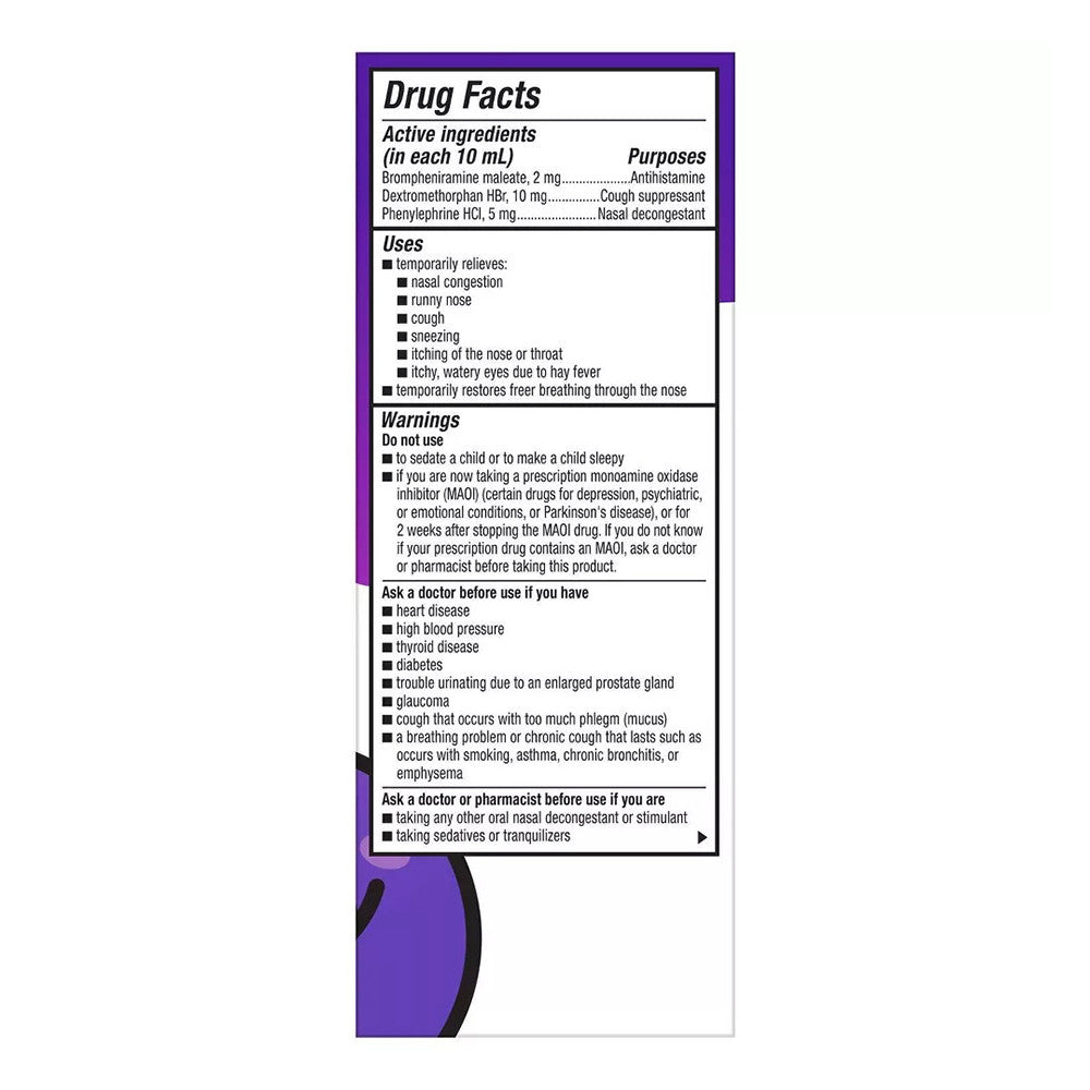 Dimetapp Childrens Cold And Allergy Syrup, Grape, 4 Oz