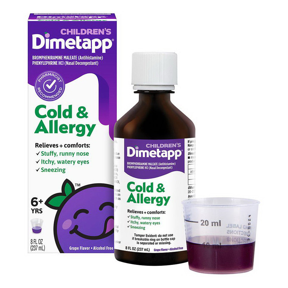 Dimetapp Cold And Allergy Medicine, Alcohol Free, 8 Oz