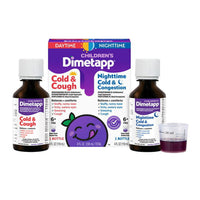 Dimetapp Childrens Day And Night, Cold And Cough, Nighttime Medicine, Antihistamine, Grape Flavor, Alcohol-Free, 2 Liquid Bottles, 4 Oz Each
