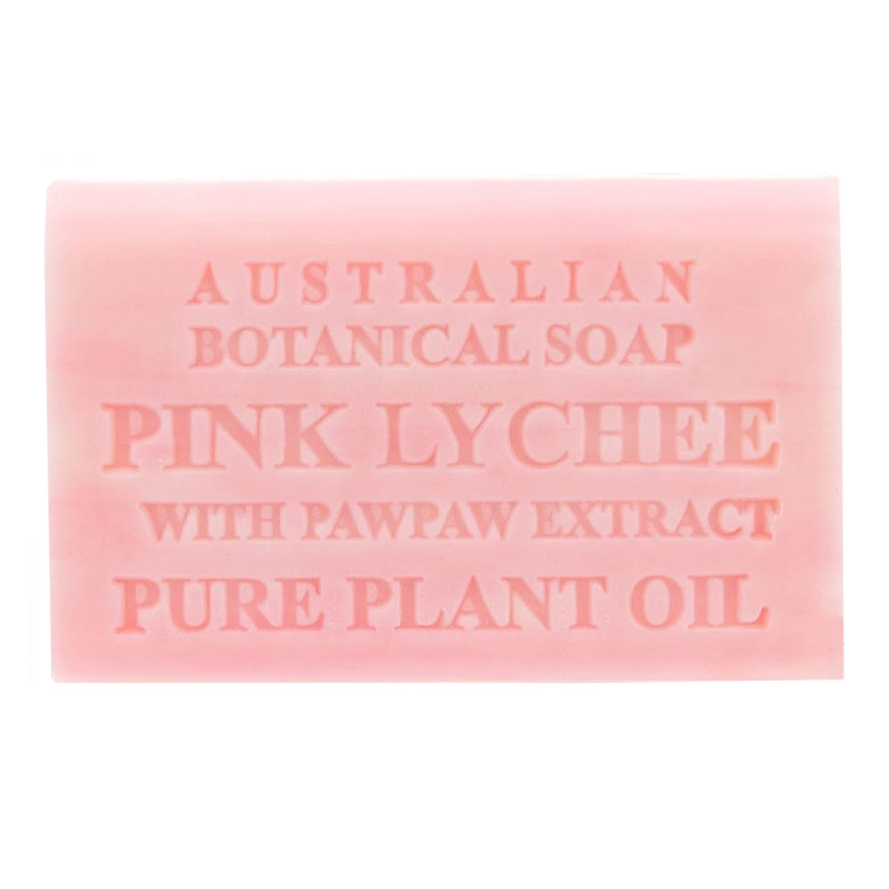 Australian Botanical Bar Soap Pink Lychee with Pawpaw Extract Pure Plant Oil for Refreshing the Skin 6.6Oz (187g)