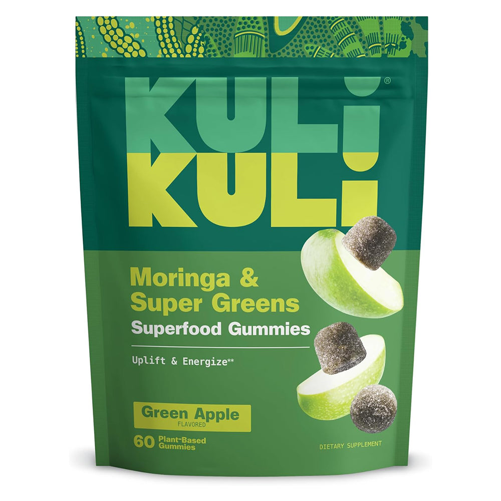 Kuli Kuli Moringa and Super Greens Superfood Gummies for Daily Nutritional Support 60Ea