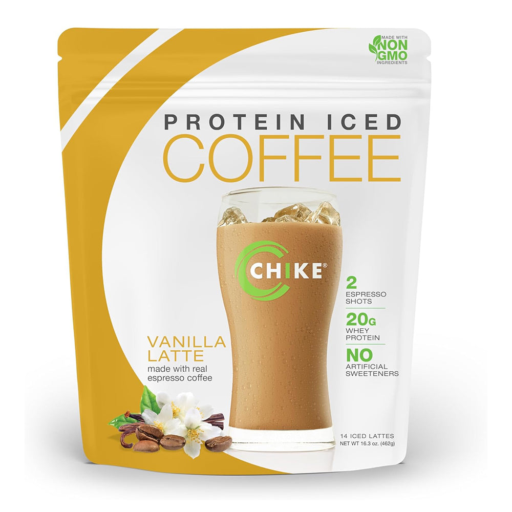 Chike Natural Vanilla Latte High Protein Iced Coffee 20 G Protein Non-GMO and Gluten Free 14 Iced Lattes 16.3Oz (462g)
