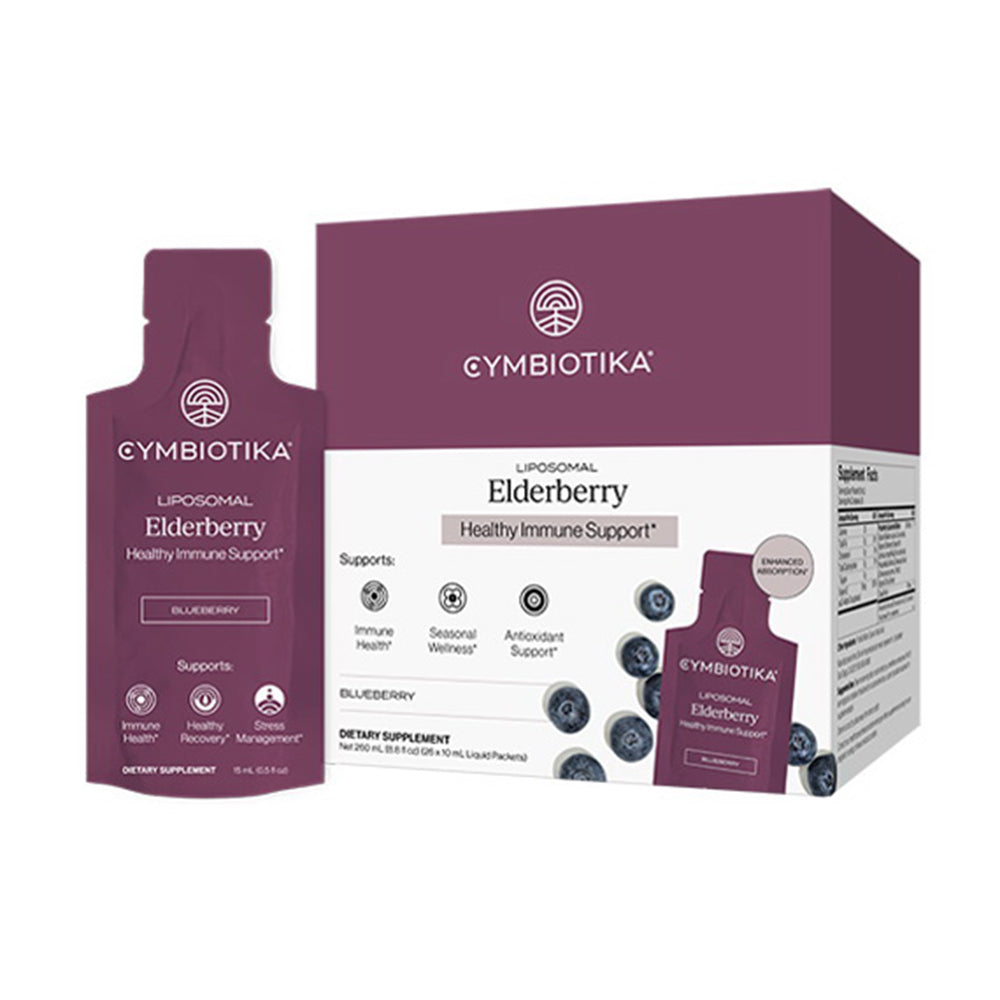 Cymbiotika Liposomal Elderberry Healthy Immune Support Blueberry Protects Body Against Flus and Viruses 0.5(15ml), 26Ea