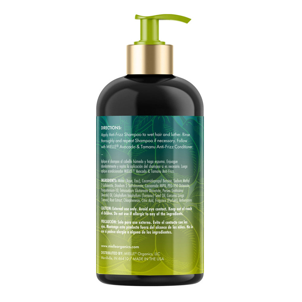 Mielle Avocado and Tamanu Anti Frizz Shampoo for All Hair Types, 12 Oz