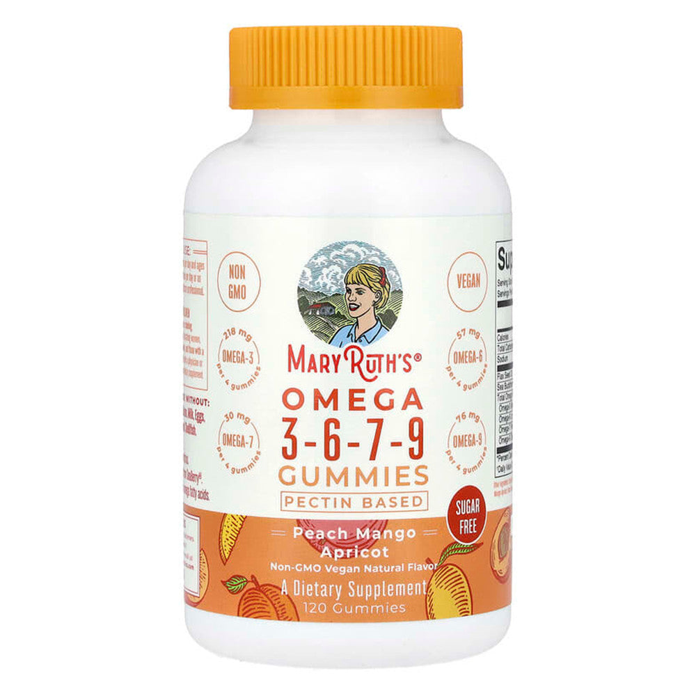 Mary Ruths Omega 3-6-7-9 Peach Mango Apricot Gummies, 120 Ea