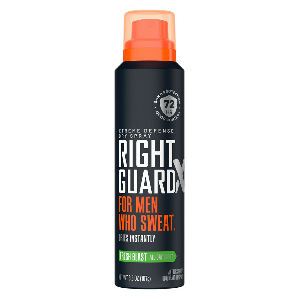 Right Guard Xtreme Defense Dry Spray Fresh Blast for Men 3.8Oz (107g)