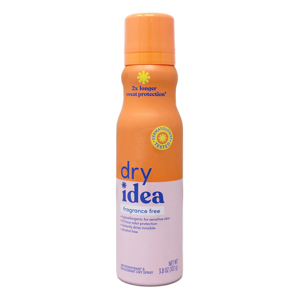 Dry Idea Antiperspirant Deodorant Dry Spray for Odor Protection Fragrance Free 3.8Oz (107g)