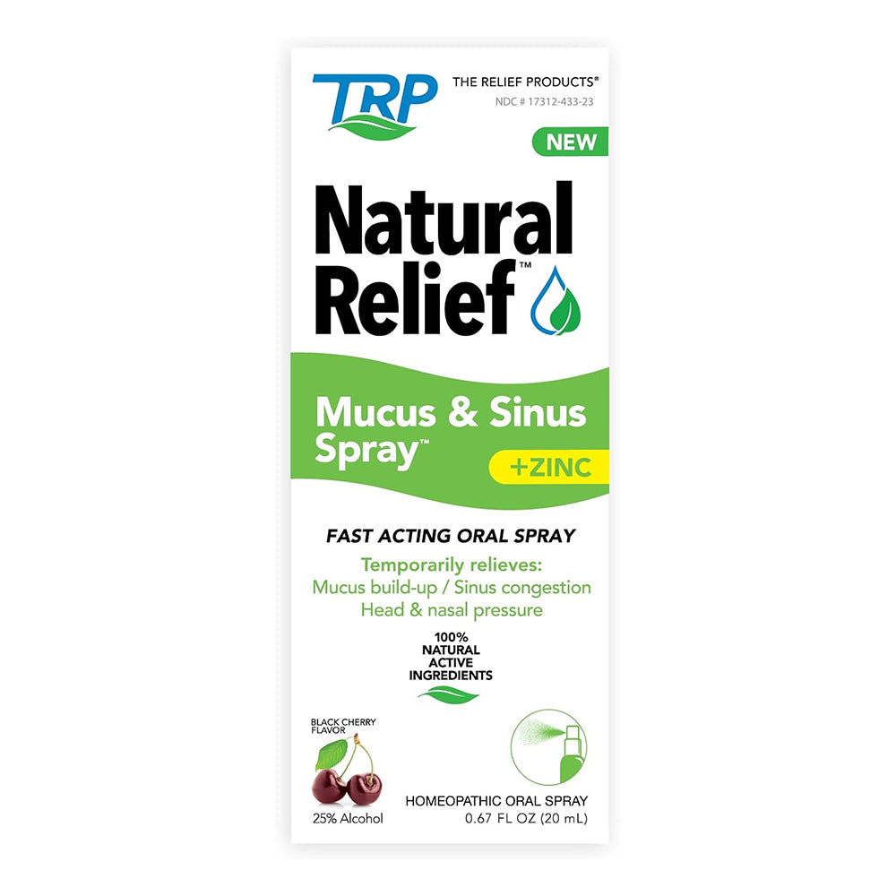 The Relief Products Mucus and Sinus Relief Fast Acting Oral Spray Black Cherry Flavor 0.67Oz (20ml)