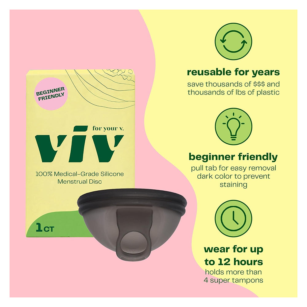 Viv for Your V Large Menstrual Disc for Comfortable Reusable Period Protection 1Ea