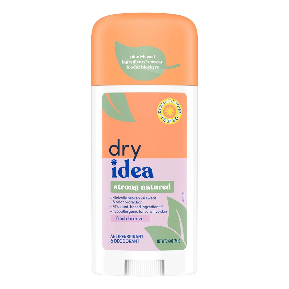 Dry Idea Deodorant Plant Based Solid Fresh Breeze for Odor Protection and All Day Freshness 2.6Oz (74g)