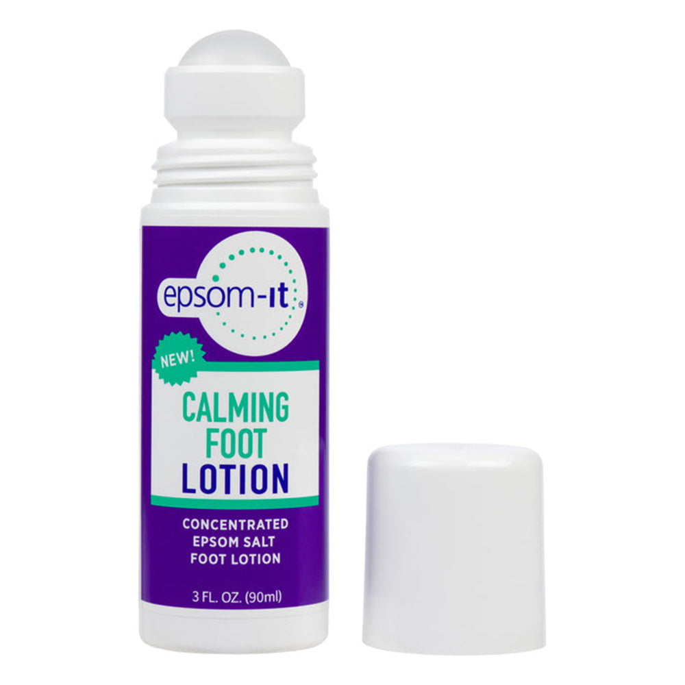 Epsom It Calming Foot Lotion Rollerball Support Sore Feet Ankles Leg Cramps and Restless Legs 3Oz (90ml)