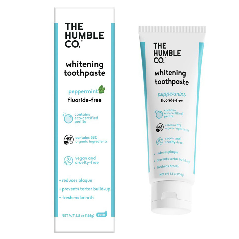 The Humble Co Whitening Toothpaste Fluoride Free Peppermint for Fresh Breath 5.5Oz (156g)