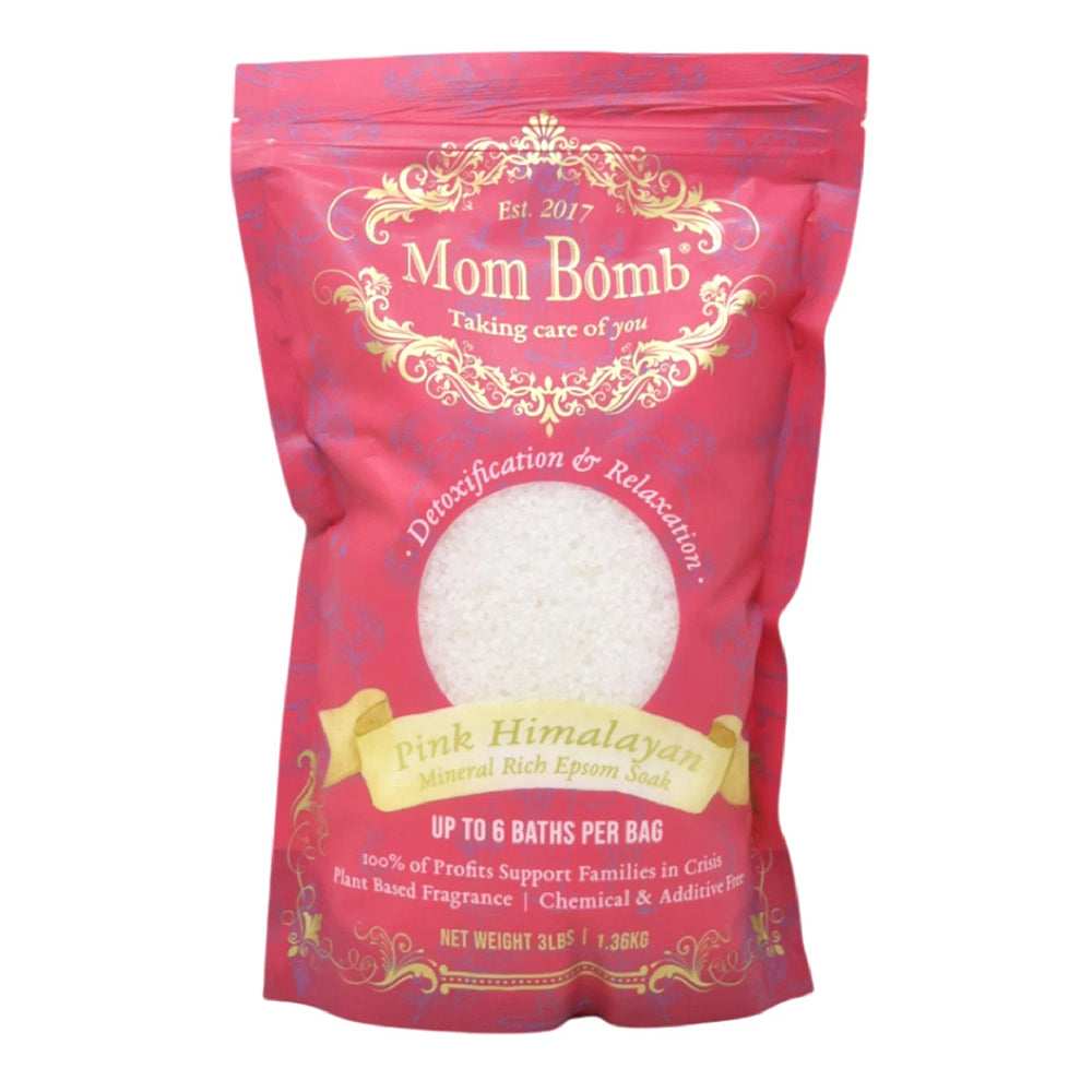 Mom Bomb Pink Himalayan Bath Salts Relaxing Mineral Rich Epsom Soak 1.36Kg