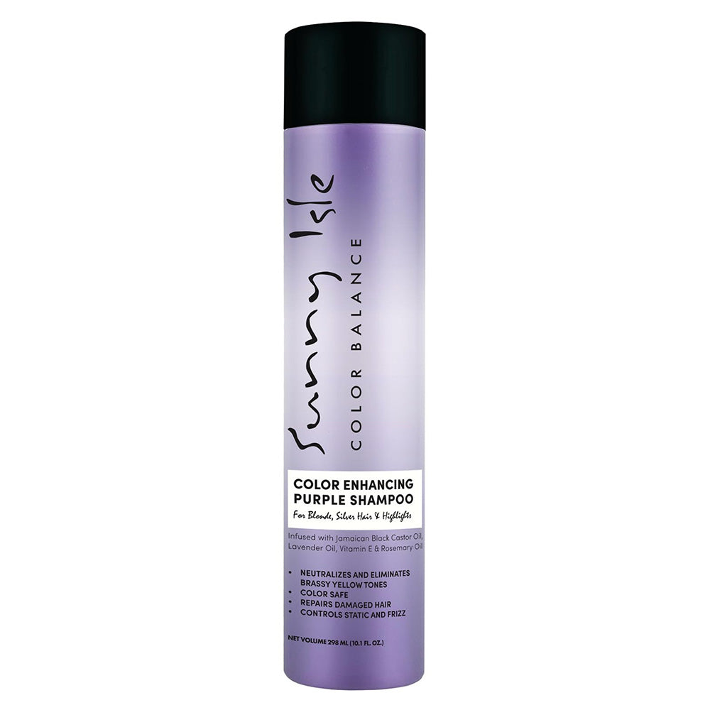 Sunny Isle Color Enhancing Purple Shampoo for Blonde Silver Gray Highlighted Hair 10.1Oz (298ml)