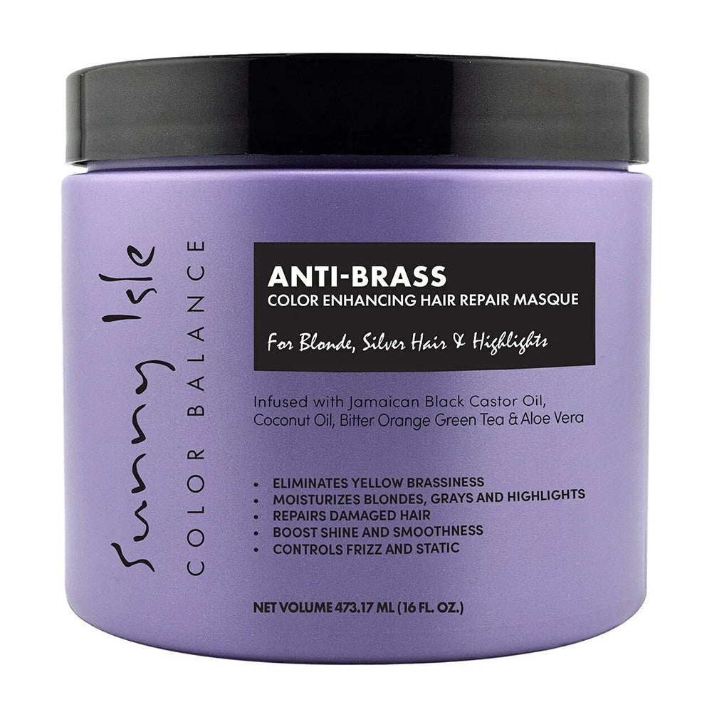Sunny Isle Color Balance Anti-Brass Color Enhancing Hair Repair Masque 16Oz (473.17ml)