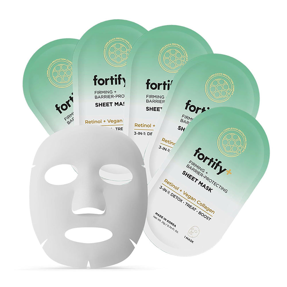 Fortify Face Masks with Retinol and Collagen for Firming and Barrier Protection 0.74Oz (21g) 5Ea