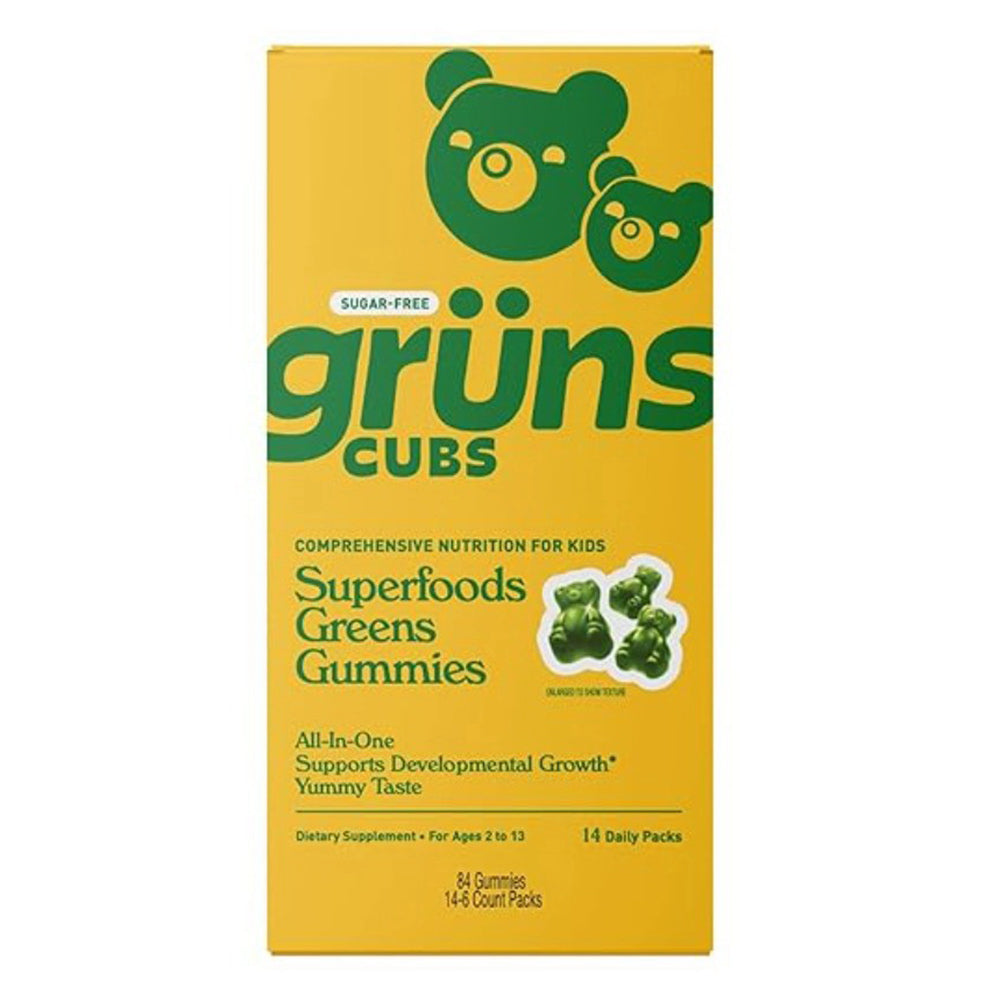 Gruns Super Greens Kids Sugar Free Gummies Daily Packs 14Ea