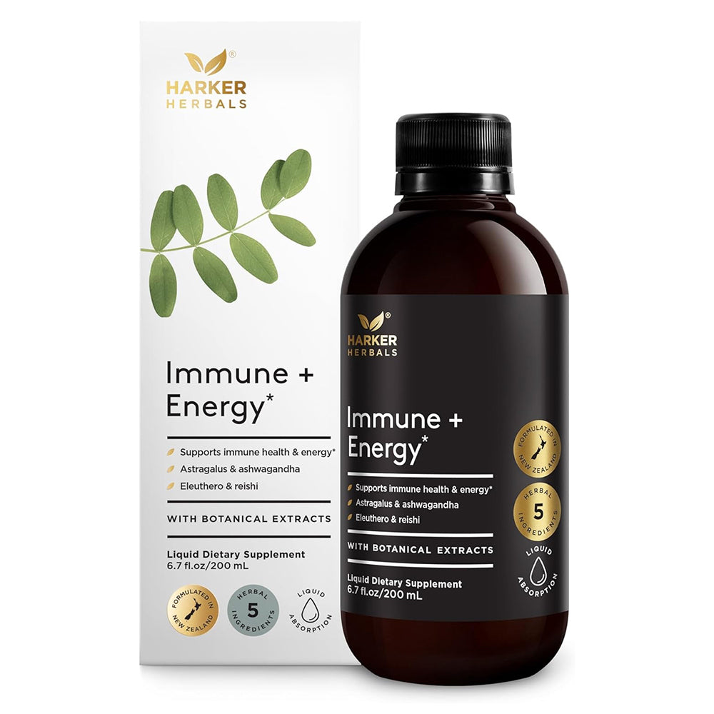 Harker Herbals Immune Plus Energy Syrup with Botanical Extracts Support Immune Health and Energy 6.7Oz (200ml)