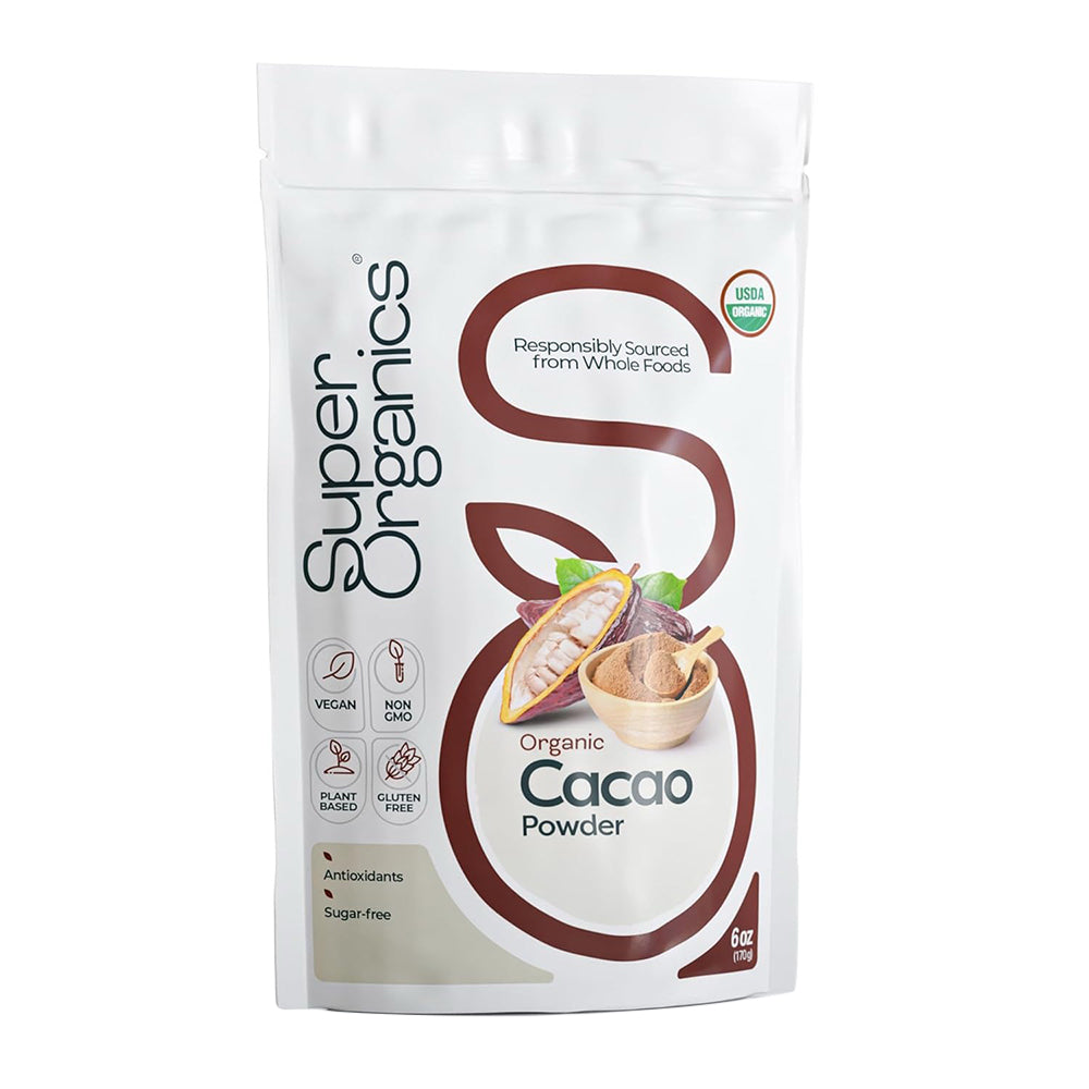 Super Organics Organic Cacao Powder Raw Superfood Blend 6Oz (170g)