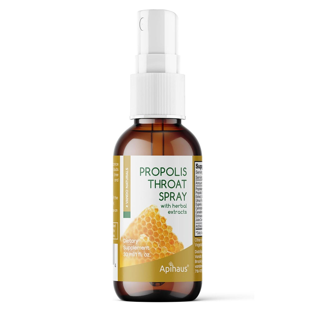 Apihaus Propolis Throat Spray with Herbal Extracts Helpful Maintaining Healthy Immune System 1Oz (30ml)
